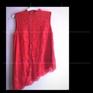 Red lace tunic